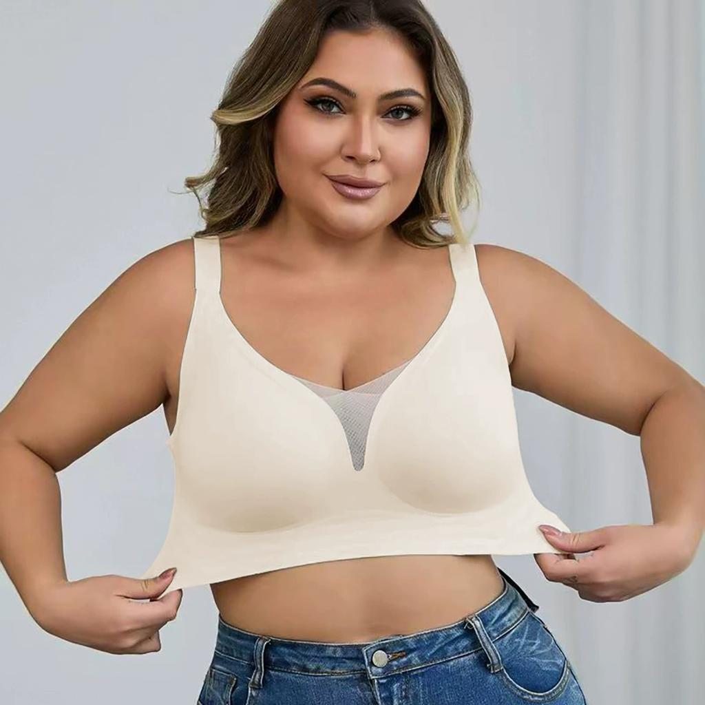 Large size underwear, seamless beauty back, no steel ring, gathering, anti-sagging, fattening, enlarged vest, bra.