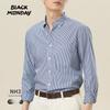 BLACKMONDAY [Liquid Ammonia] Pure Cotton Long-Sleeve Shirt for Men, All-Cotton Vertical Striped Men's Formal Business Casual Shirt