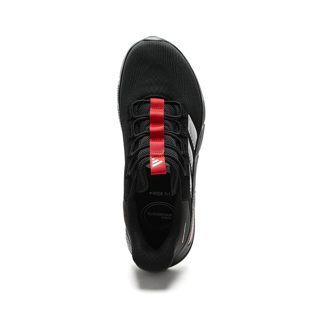 Adidas Cloudfoam Cushioning Breathable Lightweight Low top Walking Shoes Unisex Black Silver Red KJ5918