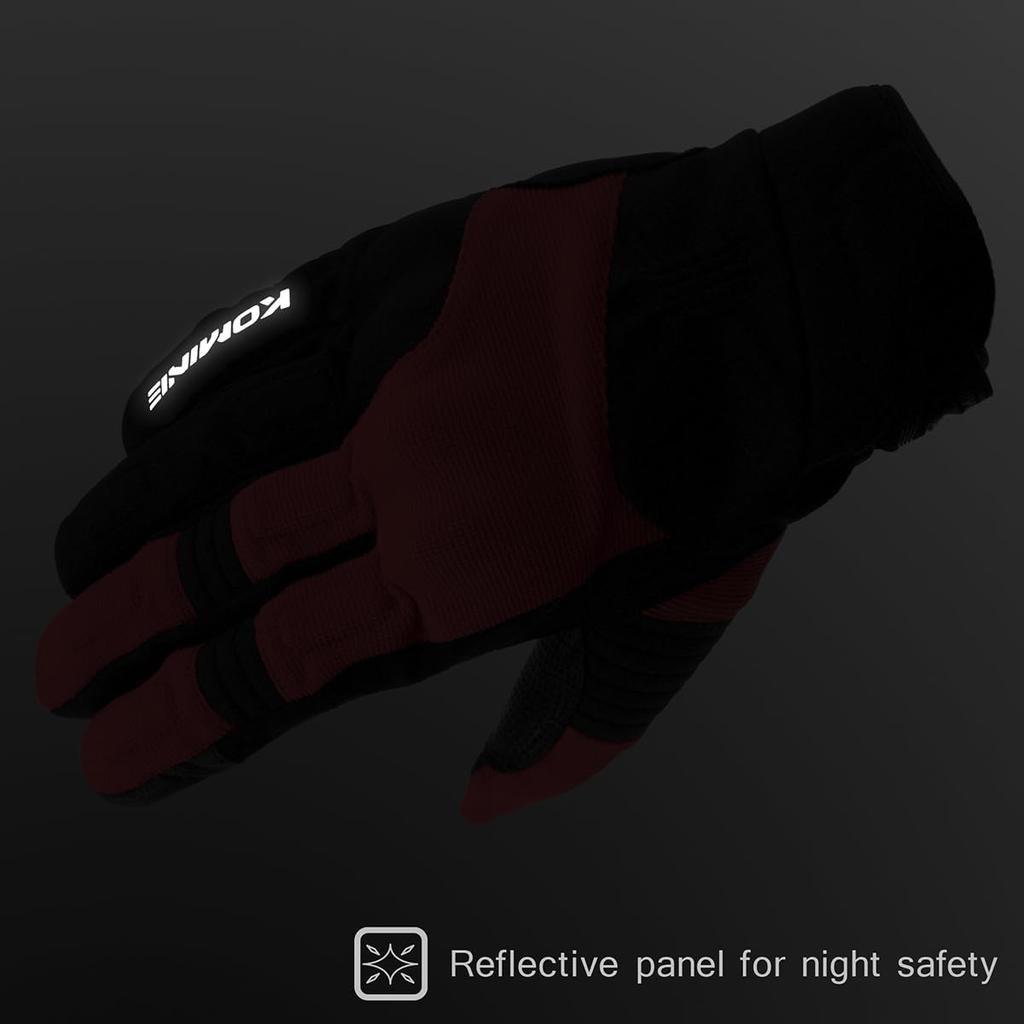 Komine Protective Winter Gloves for Motorcycles Hannibal Black Marble 2XL GK-8184