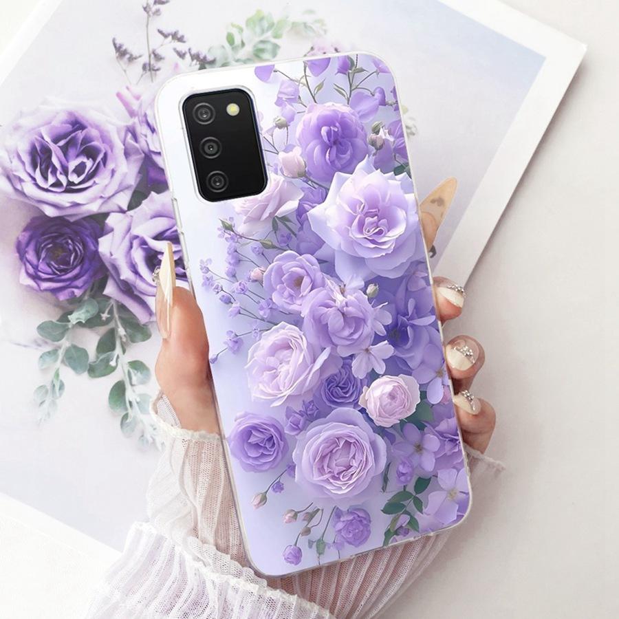 Case For Samsung Galaxy A03s A03 Core A03 Phone Cover for SamsungA03 A 03 S Soft Silicone TPU transparent Painted Flower Fundas