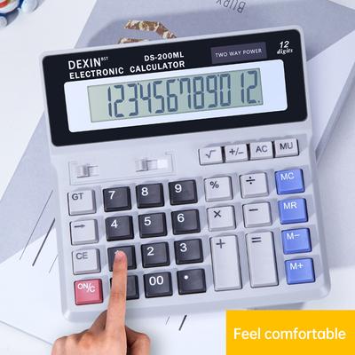 Calculator de Birou 12 Cifre Afișaj LCD Alimentat cu Baterie Solară Calculator Contabil Giant cu Butoane Mari și Bază Anti-alunecare pentru Casă