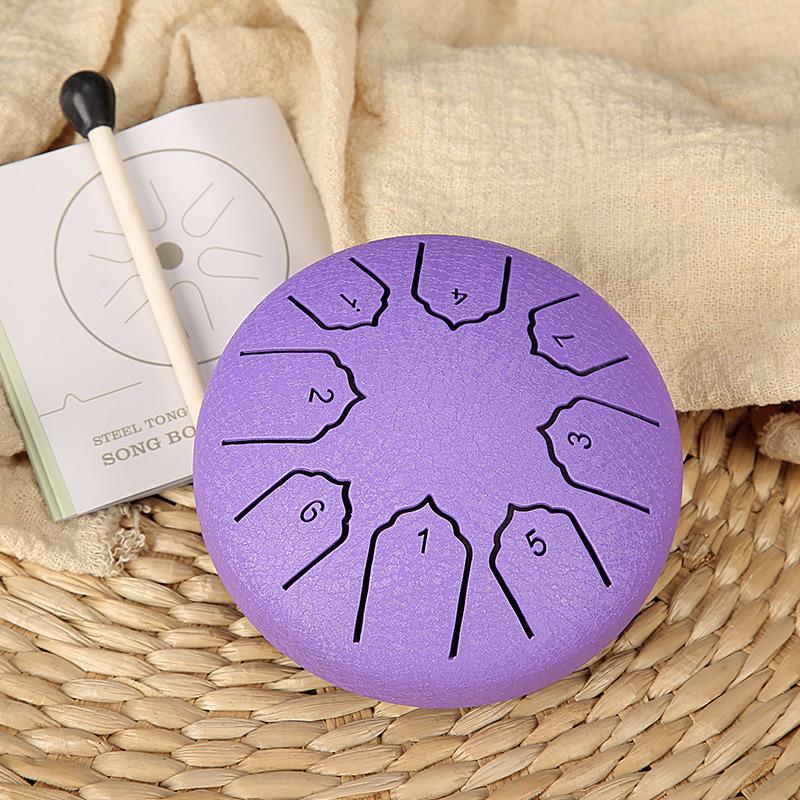 4-inch Mini Ethereal Steel Tongue Drum - 8-tone, Worry-Relief Percussion Instrument for Kids, Portable and Empty Drum Design