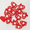 Christmas Tree & Elk Wood Decorative DIY Buttons Set: Printed Gloves & Colorful Designs
