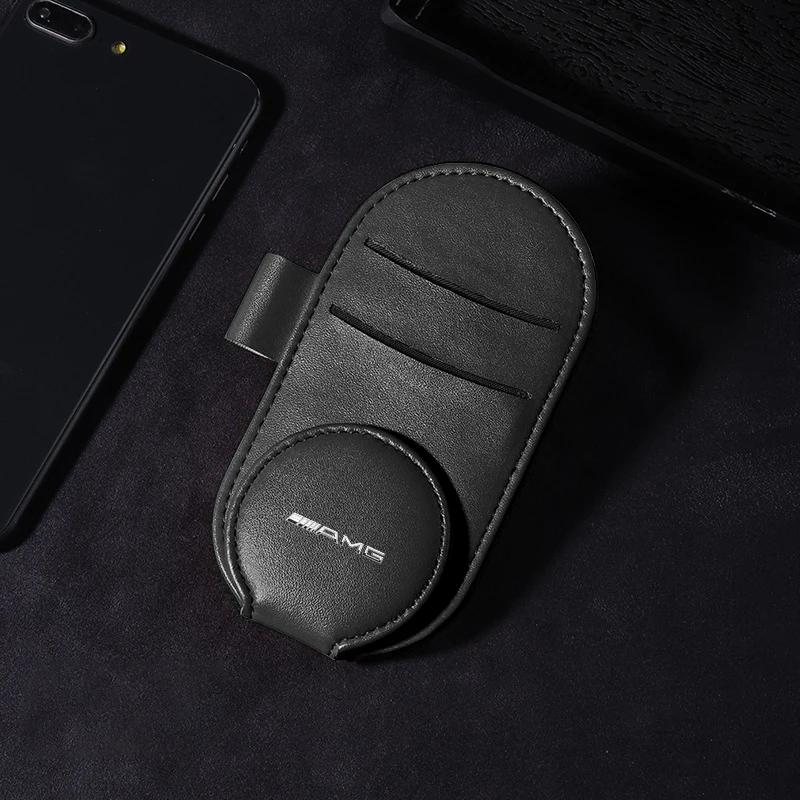 Car Multifunction Sunglasses Clip Card Ticket Holder Stand Eyeglasses Stickers For Mercedes-Benz C180 E320 E400 E260 E300 W108