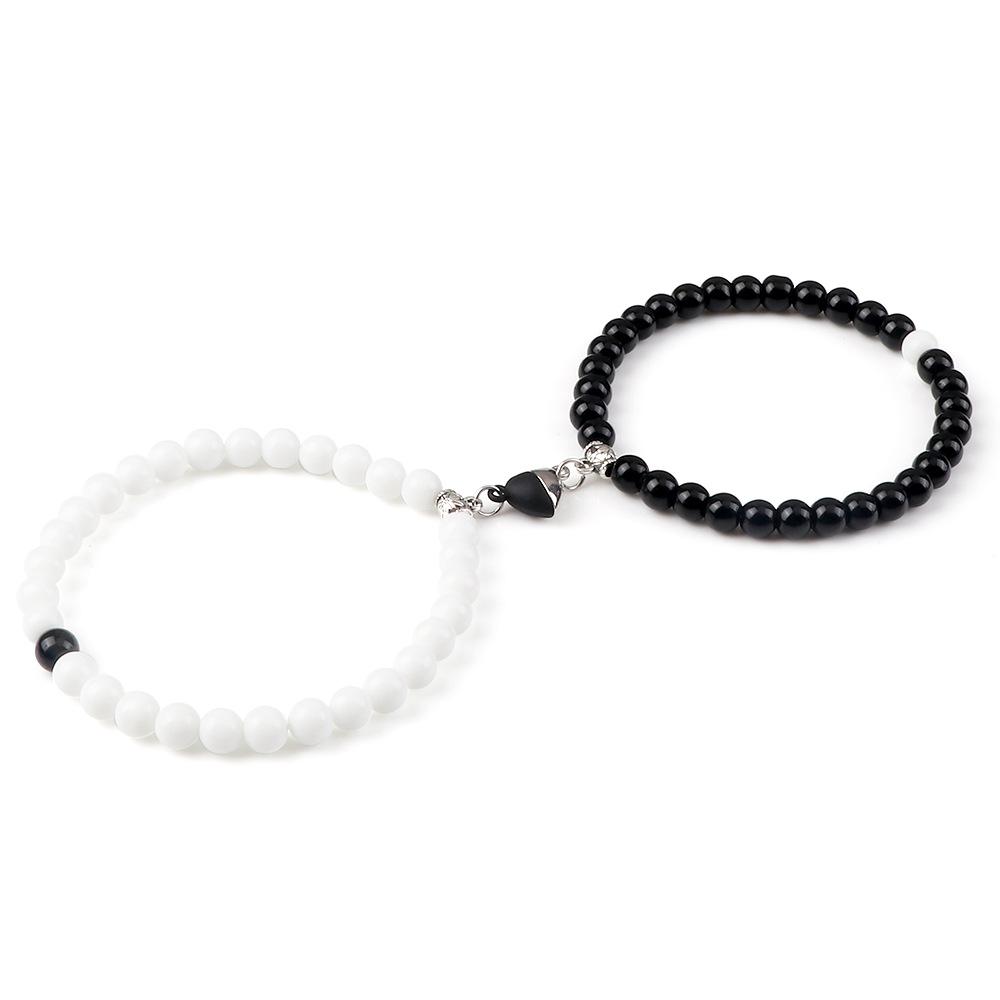 Heart-Shaped Magnetic Couple Bracelet - Best Friend or Sister Gift for Boyfriend - Japanese Korean Student Wristband In Stock