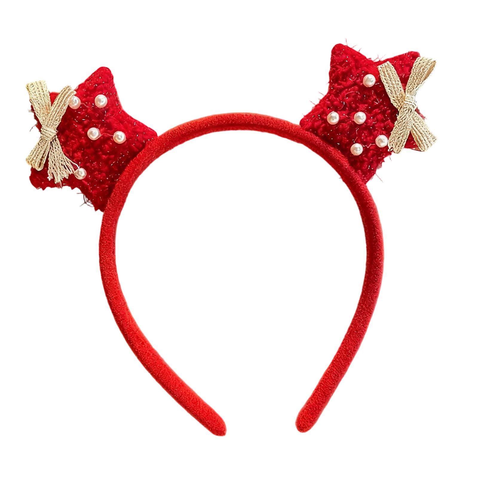 

Stylish Snowflake Hairband Bowknot Headwear User Friendly Design Headpiece For Holiday Event Family Gatherings B