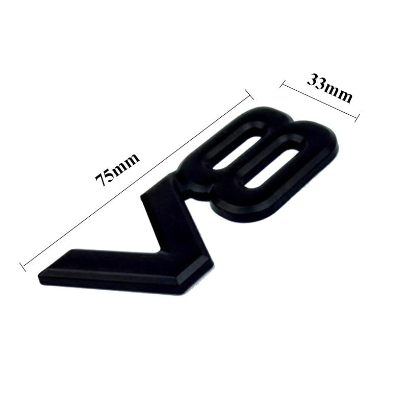 3d Metal Chrome Black Car Letters V8 Logo Engine Displacement For Land Cruiser Fender Trunk V8 Emblem Badge Sticker Accessories