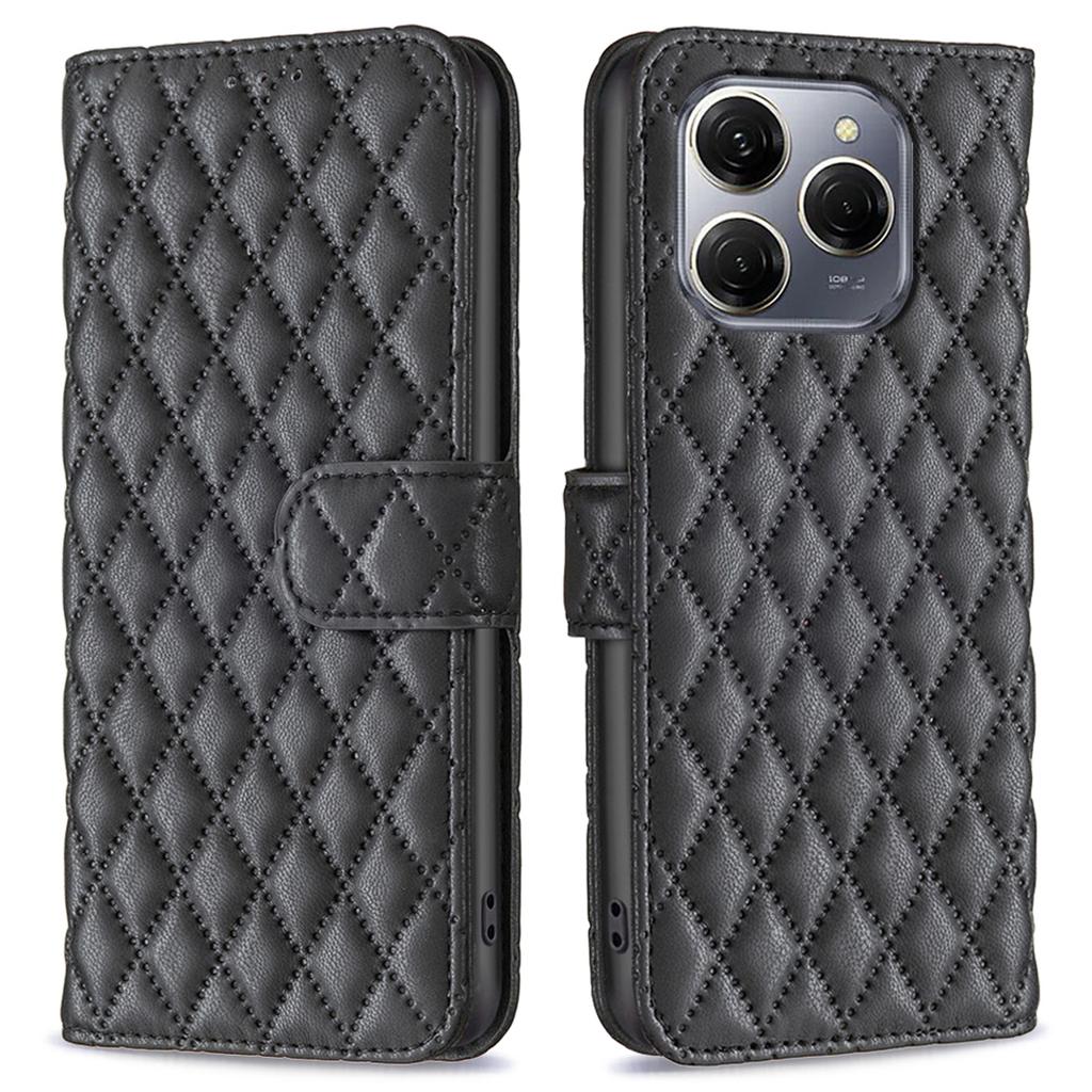 BINFEN COLOR BF Style-14 For TECNO Spark 20 Pro 5G Case Rhombus Phone Leather Cover Stand