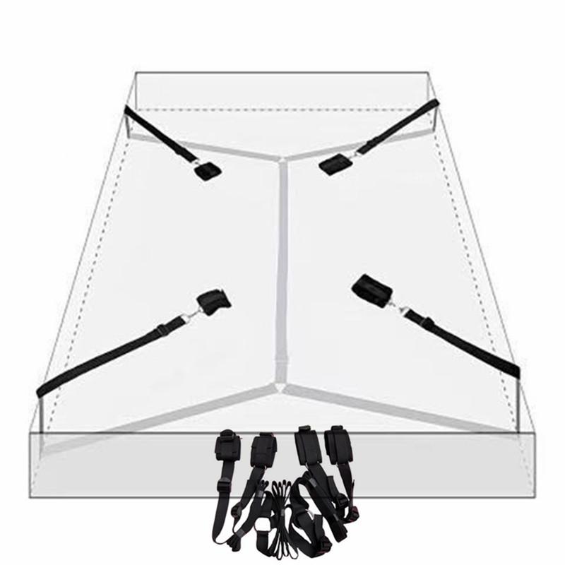 Adults Erotic Bondage Bed Games Sex Equipment Set of Nylon Restraints Handcuffs Ankle Cuffs for Fetish Bdsm Slave Role Play