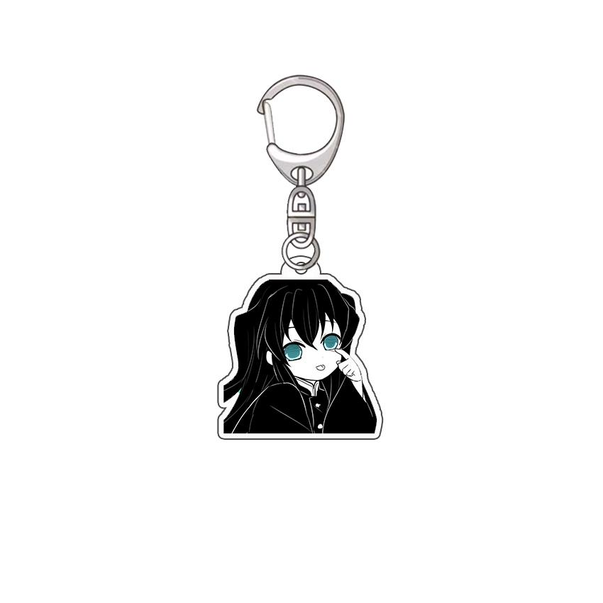 Keychain Pendant Anime Demon Slayer Kimetsu No Yaiba Kamado Tanjirou Double Sided HD Bag Pendant Gift For Fans Cosplay Props Jewelry Gift