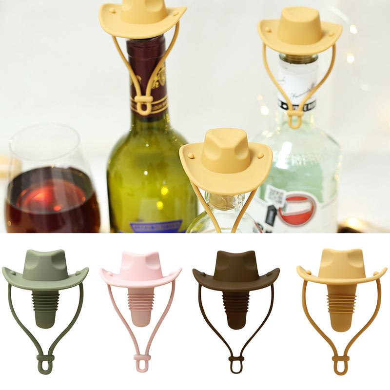 Creative Cowboy Hat Shape Wine Bottle Stopper Reusable Leak Proof Silicone Champagne Bottle Stopper Wine BottleCap For Bar