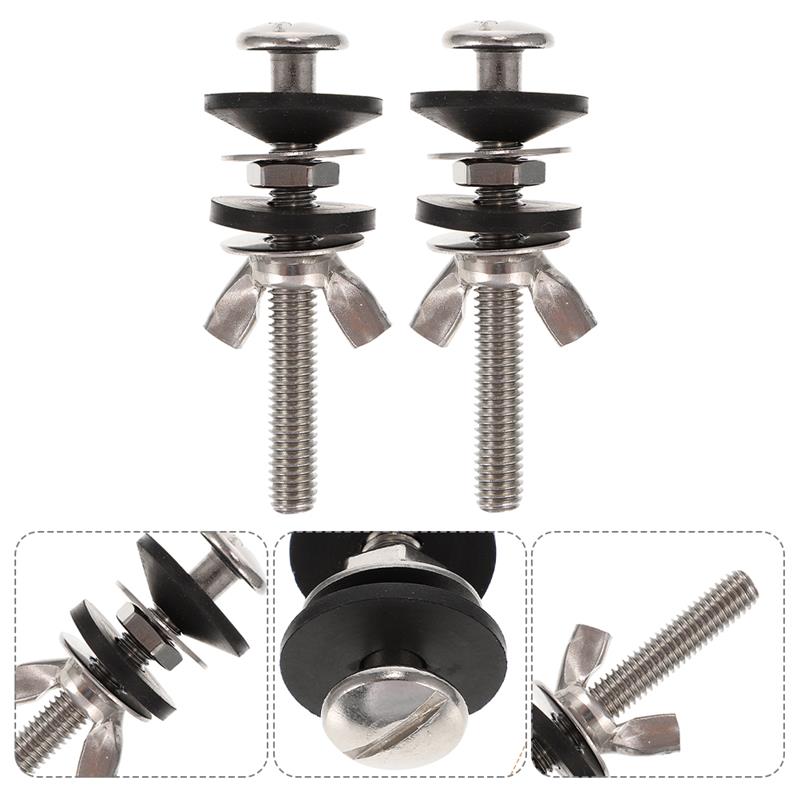 

2 Pcs Stainless Steel Rubber Toilet Seat Bolts Universal Hinges Closestool Mount Screws Toilet Fixing Parts Bathroom Fixture