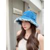 Hat, Women's Fringed Denim Hat, Fisherman Hat, Big Brim Basin Hat