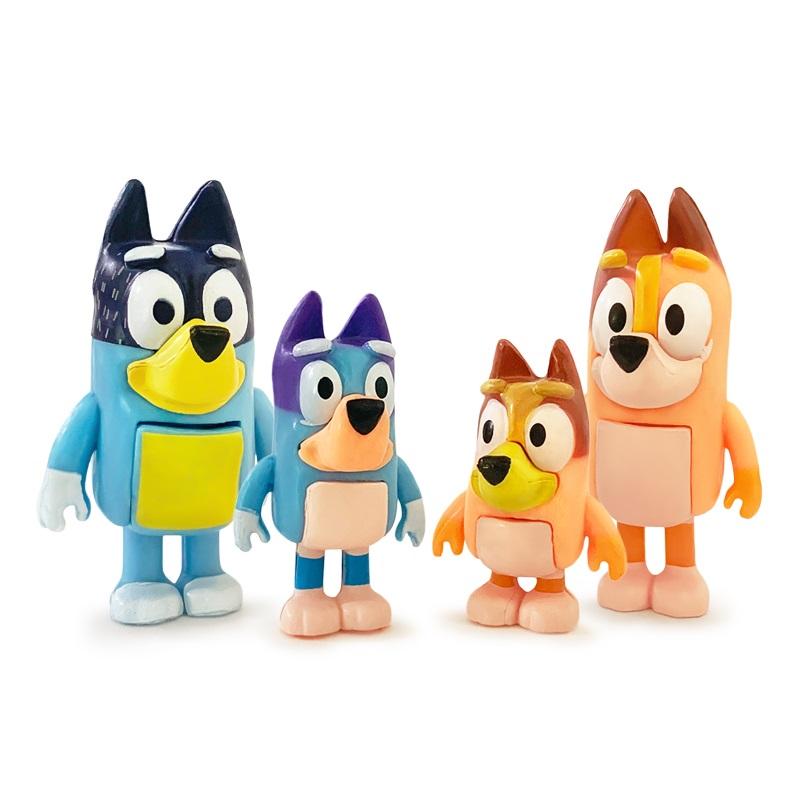 Bluey Und Bingo Familienserie Anime Actionfigur Modell Cartoon Mini PVC Puppen Ornamente Kinder Geburtstagsdekoration Spielzeug Geschenk
