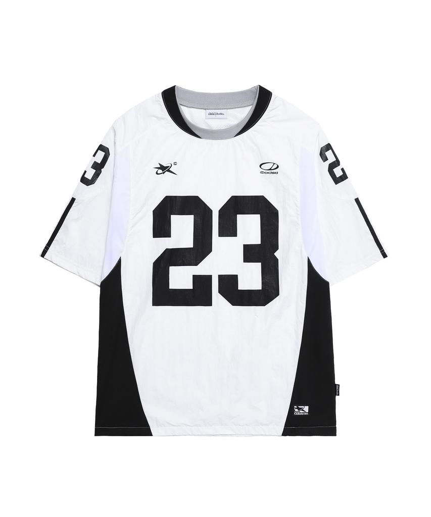 ODDSTUDIO Sporty Nylon Football Oversized T-Shirt - White