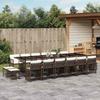 VidaXL Garden Dining Set and Cushions 17 Pcs Brown Rattan 3211725