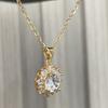 New Seiko Full Diamond Sunflower Necklace, Light Luxury Ins Wind Collarbone Chain