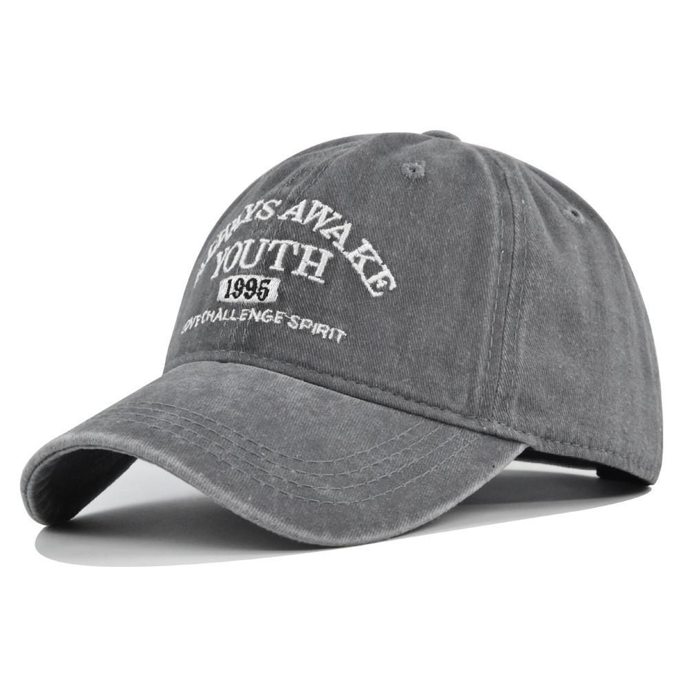 Hat Youth Baseball Letter Embroidered Retro Duck Tongue Hat Washed Old Hat Sun