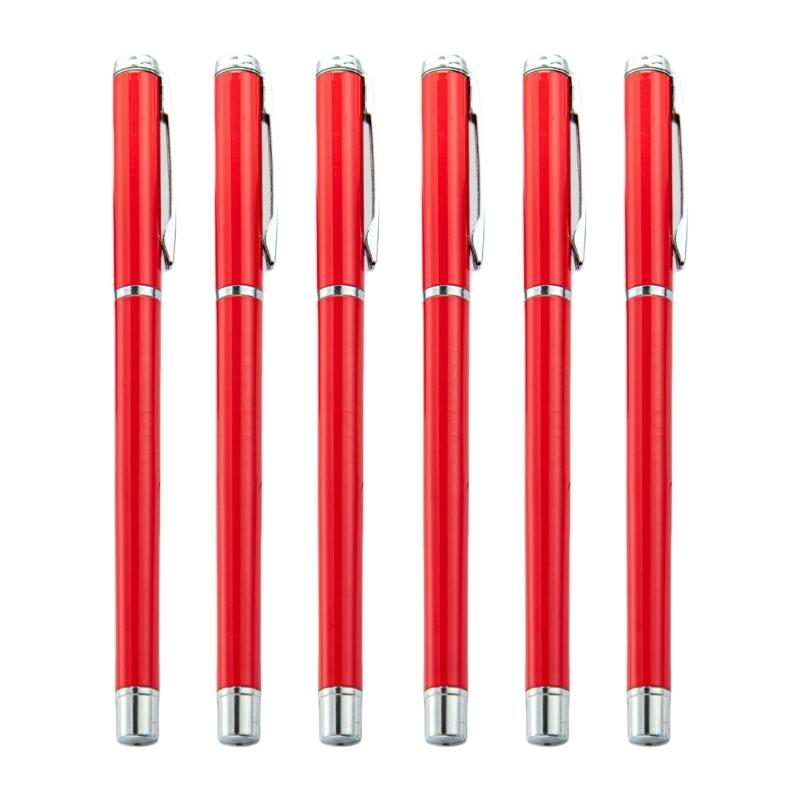 6Pcs Metal Ballpoint Pen with Pen Clip Office Writing Pen Smooth to Write Quick Drying Guest Sign In Pen for Office