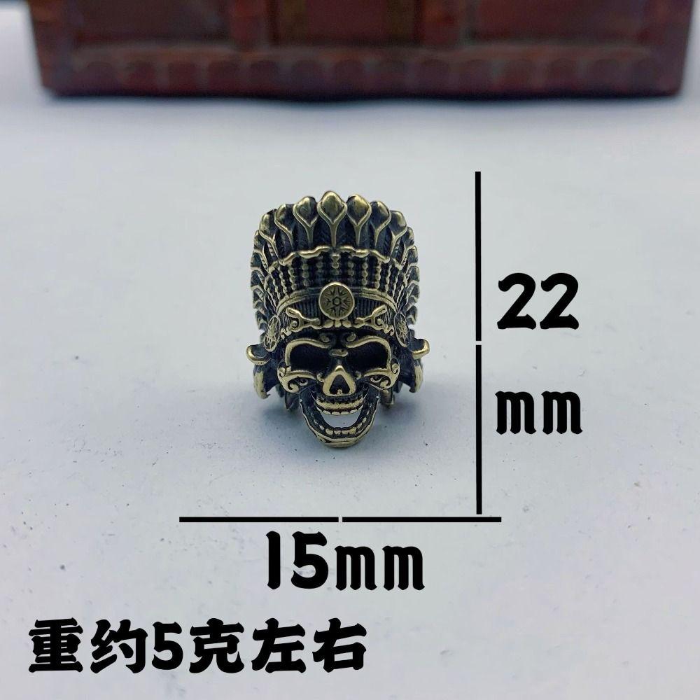 African Tribal Chieftain Brass EDC Skeleton Pendant Crown Outdoor Tools  EDC Outdoor Tools
