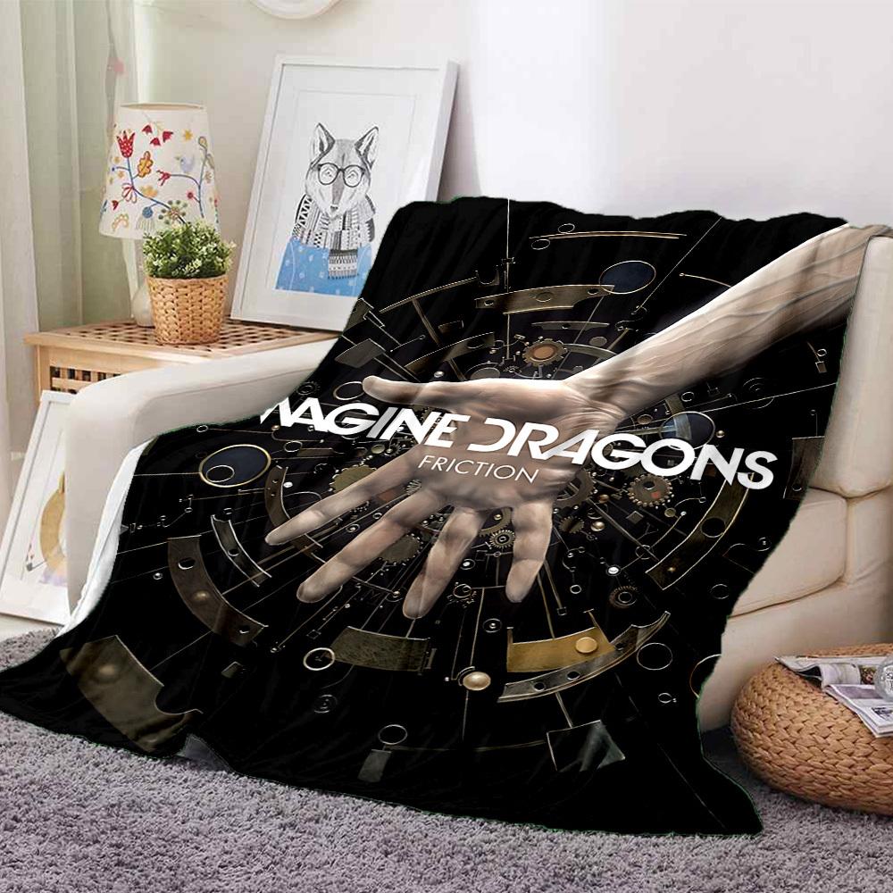 1pc Imagine Dragons Flannel Blanket [Cozy Throw Blanket] For Sofa, Bed, Travel, Camping, Livingroom, Office, Couch, Chair, And Bed