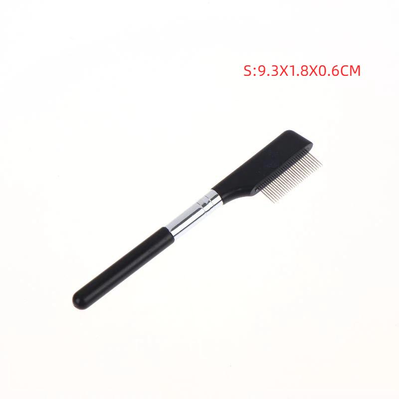 1Pcs Eyelash Brush To Groom Separate Eyelashes Black Grooming Brushes Makeup Tool Eyelash Comb Metal Eyelash Separator Tools