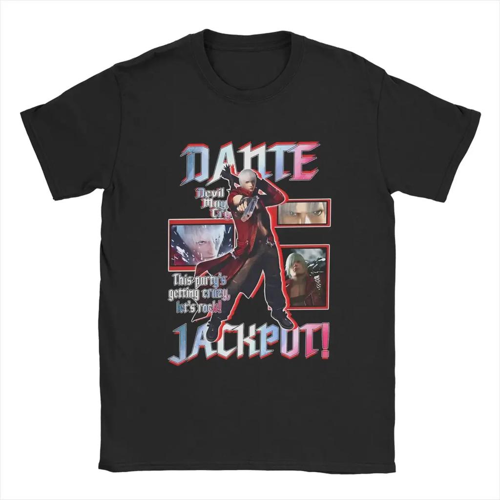Dante Devils 3 T-Shirts Men Action Game DMC May Cry Hipster Cotton Tee Round Collar Short Sleeve T Shirts Big Size Merchandise