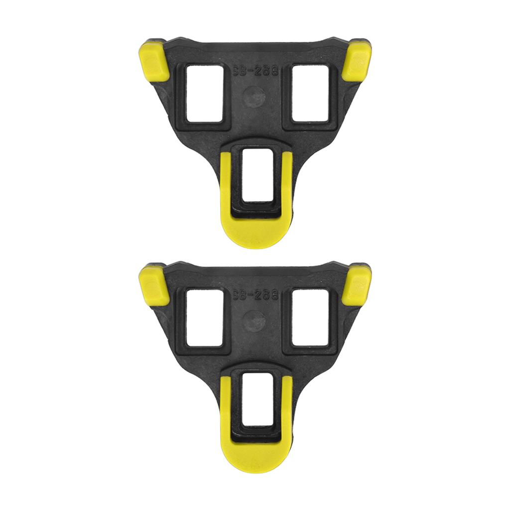 TB‑011 Universal Road Bike Cleats 6 Degree Float Self Locking Cycling Pedals Cleat SetBlack Yellow