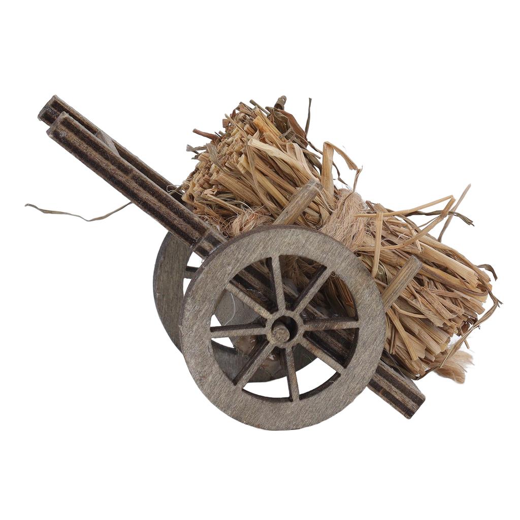 Dollhouse Decoration Wooden Firewood Cart Outdoor Garden Country Miniature Scene Doll House
