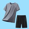 Men's Quick-Drying Ice Silk Sports Set: Short Sleeve T-shirt and Shorts