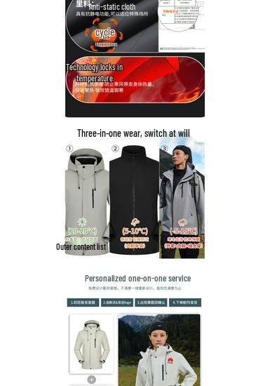 Anti-Static Autumn & Winter Cultural Windbreaker: Solid Color 3-in-1 Mountaineering Jacket with Custom Embroidery for Team Uniforms.