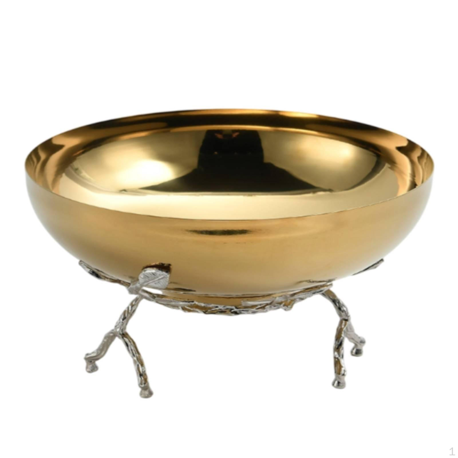 Decorative Bowl with Branch Stand Toned Polished Centerpiece for Tabletop, Coffee