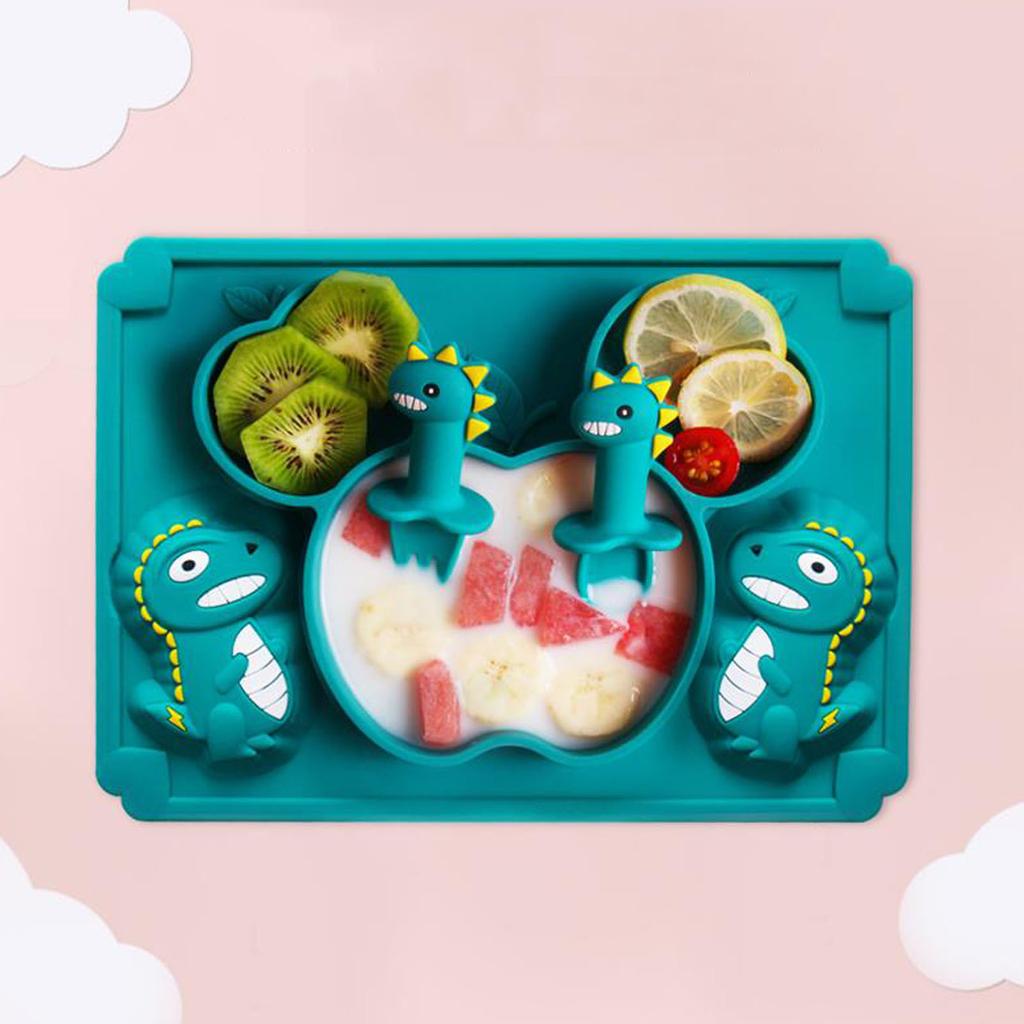 Cute Dinosaur Plates Baby Utensils Silicone Plate Silicone Baby Plates