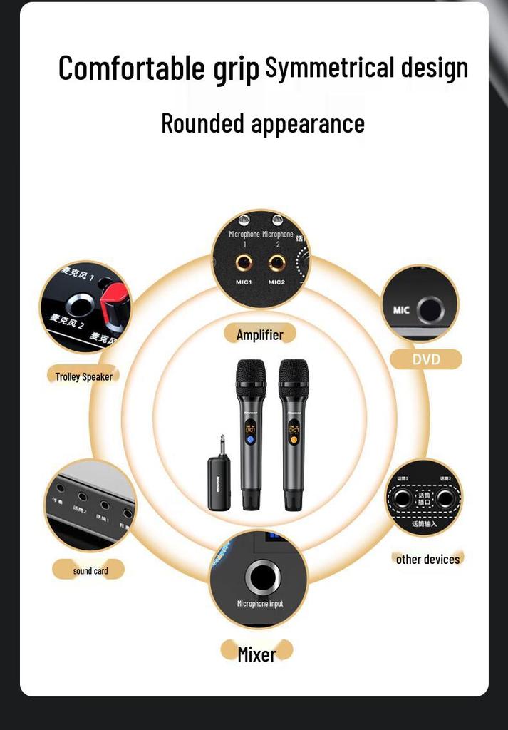 Newman MC110 UHF Wireless Microphone with Lithium Battery for KTV, Singing, Hosting, Speech, and Conference Sound Amplification.