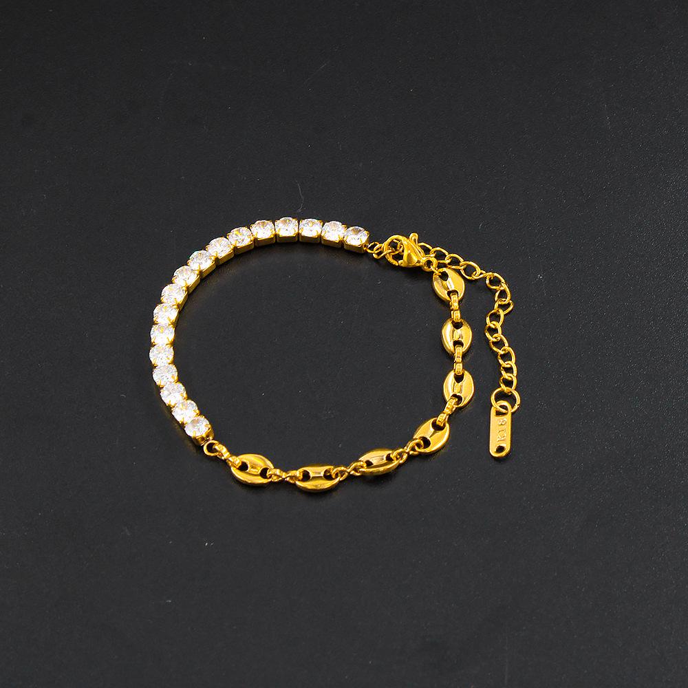 French Coffee Bean Design 18K Light Luxury Collarbone Necklace & Bracelet for Women