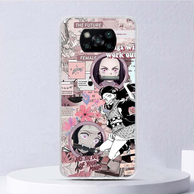 Demon Slayer Anime Kimetsu No Yaiba Soft Case pro Xiaomi Poco X3 NFC X4 M4 Pro M3 M2 Kryt na telefon F3 F2 F1 Mi Note 10 Lite A3 A2