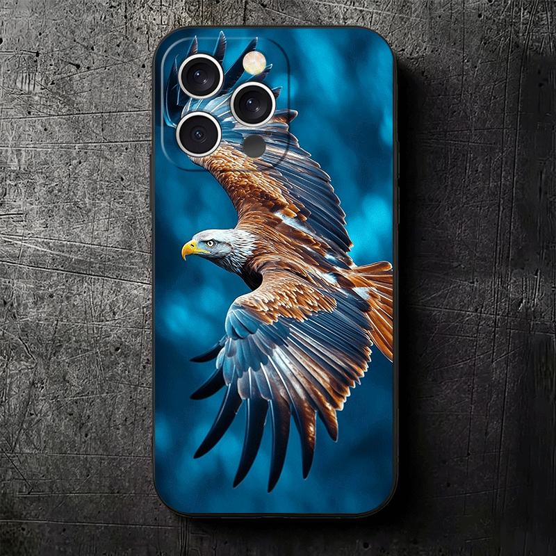 Bald Eagle Cool Soft Phone Case for iPhone 16 16E 17 Air 15 Pro Max 14 Plus 13 Mini 11 12 7 Black Cover Back Shell
