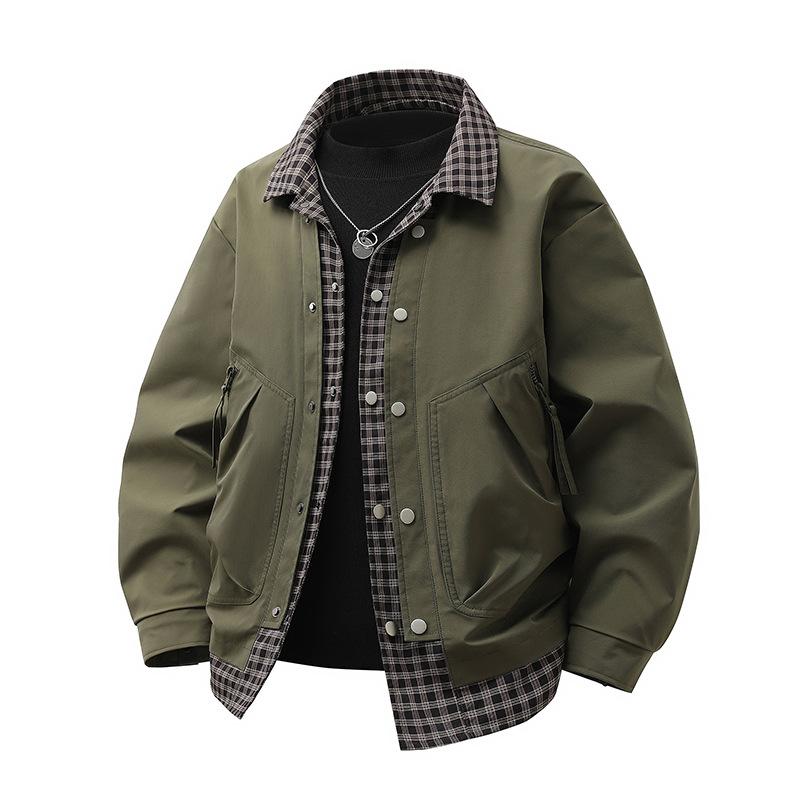 

Мужская весенне-осенняя высококлассная и красивая куртка для полного мужчины большого размера, верхняя часть, имитация двух частей 8XL