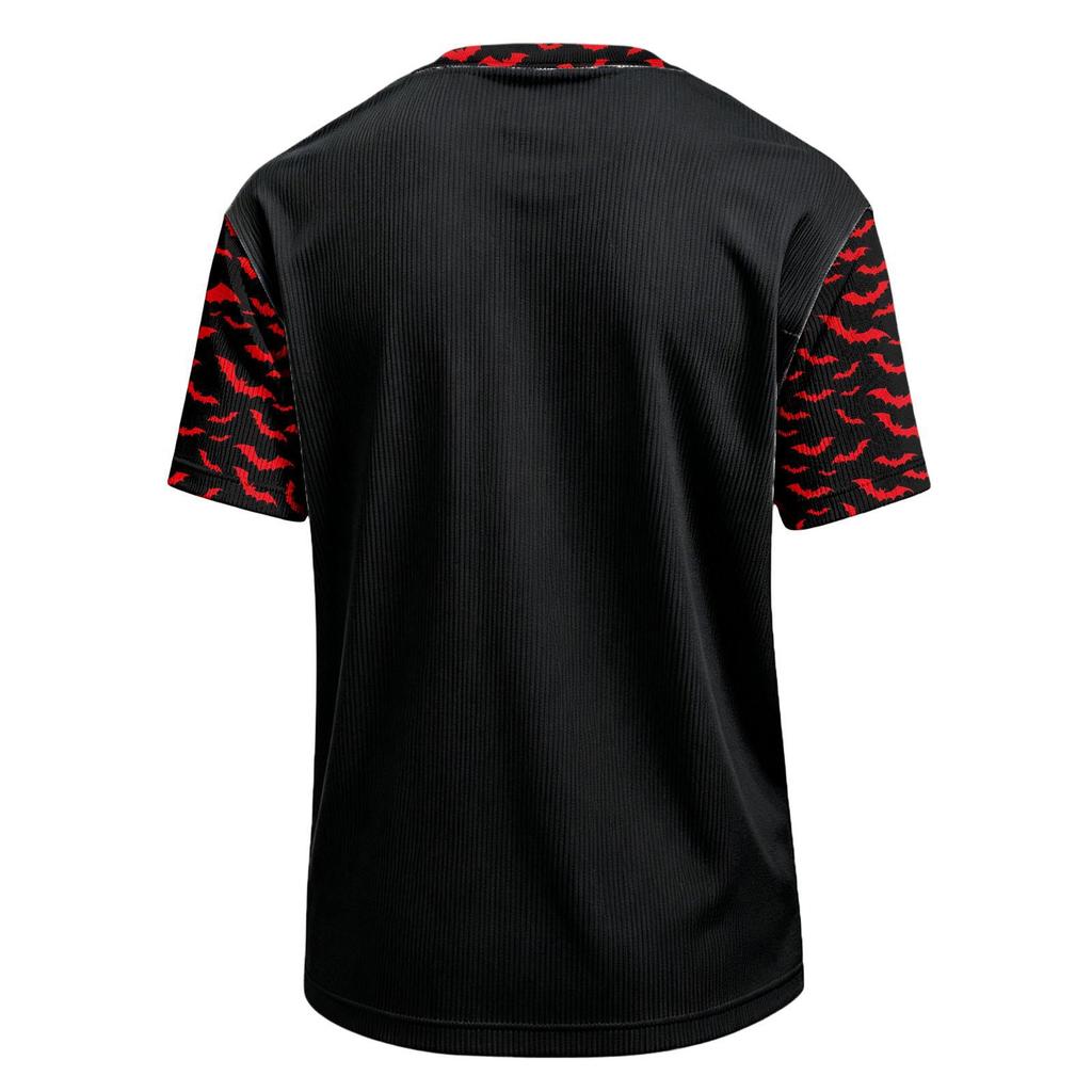 Men's Casual Corduroy Round Neck Lightweight Breathable Short Sleeve Top Halloween Print Lettering Design