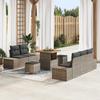 8-Piece Garden Sofa Set with Cushions In Grey Poly Rattan Acacia 3362728