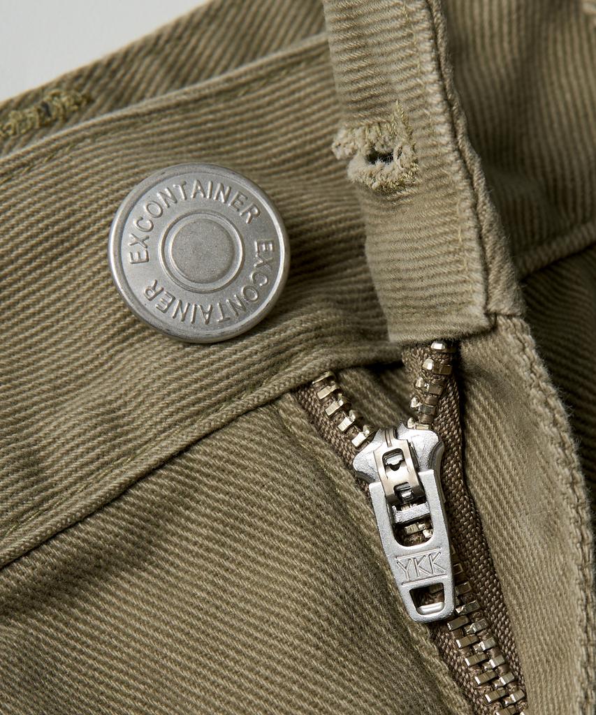 EXCONTAINER Utility Dart Cotton Pants (Khaki Beige)