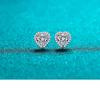 Bague Ringen D Farbe Herzschliff 0,5 Oder 1 Oder 2 Karat Moissanit Ohrring S925 Sterlingsilber Pt950 Platinplattierte Ohrringe für Damen Schmuck