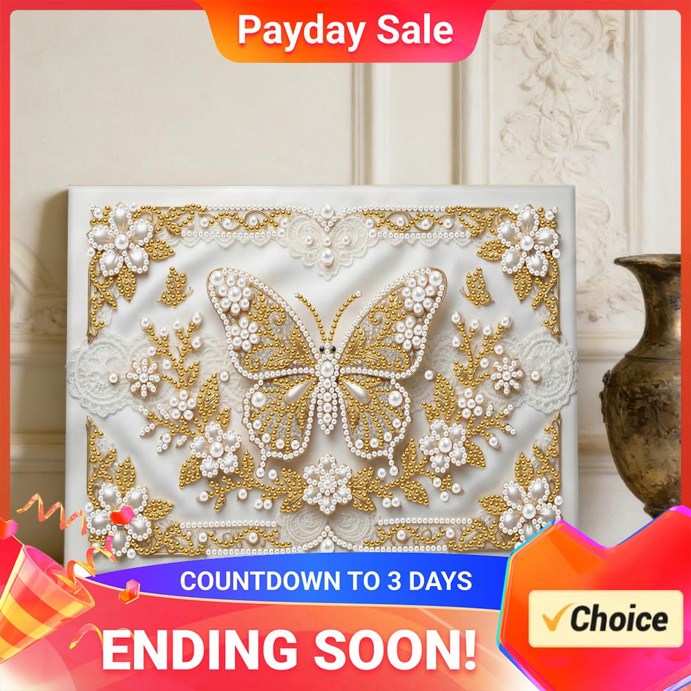 DIY Pearl Painting Kit with Frame 7.87x11.81in Pearl Gem Paintings Picture Arts Craft for Adults Beginners Home Wall Decor