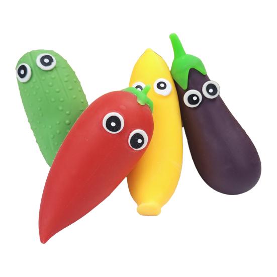 Cartoon Gemüse Quetschspielzeug Große Augen Paprika Aubergine Banane Bittermelone Quetsch Fidget Spielzeug Angstlinderung Obst Kneten Sensorisches Spielzeug