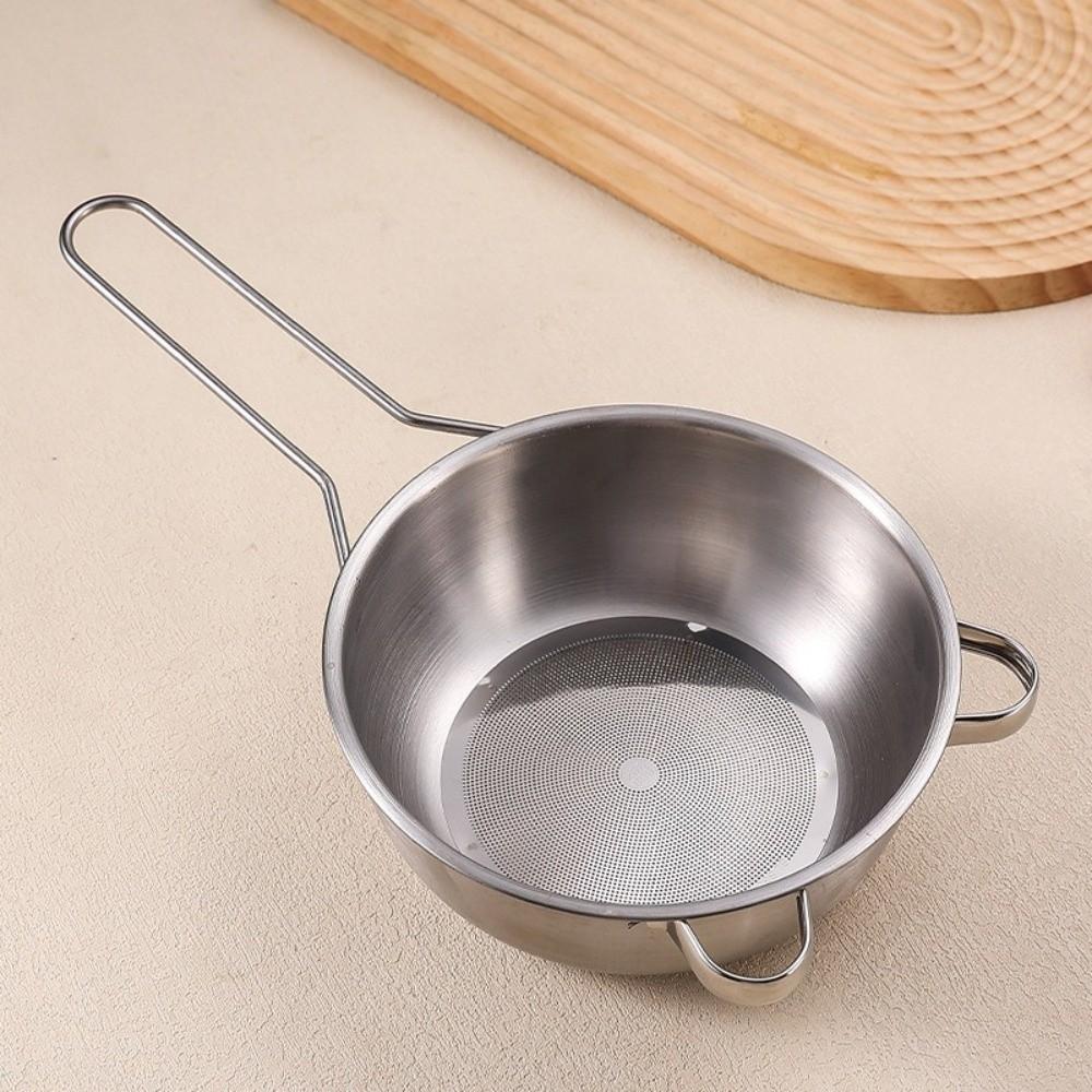 Long Handle Stainless Steel Strainer Ergonomic Handle Ultra-fine Mesh Rice Sieve Hanging Efficient Flour Sifter Drying