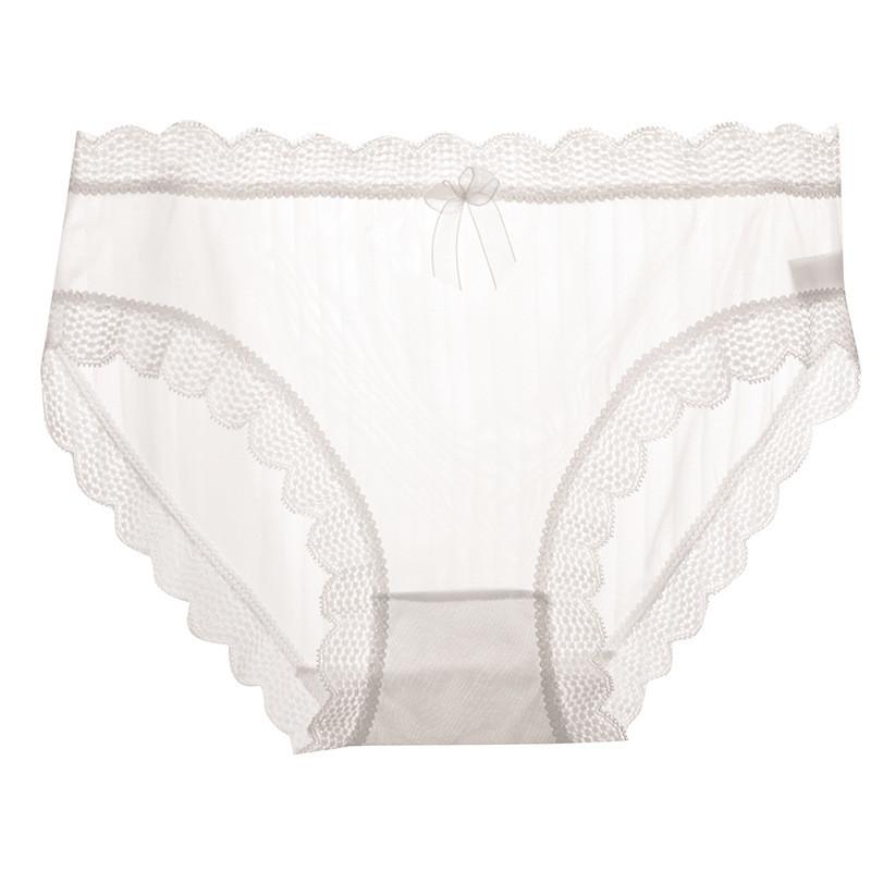 Elegant Transparent Lace Panties For Women Summer Lightweight Cotton Lined Mid Rise Triangular Design