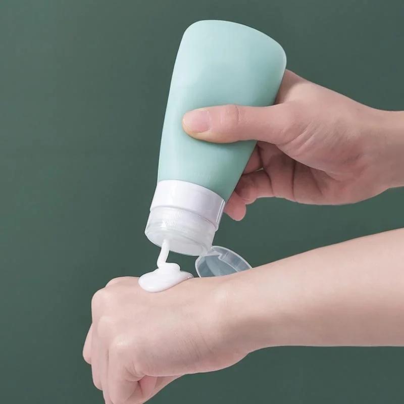 1 Stück Leere Silikon Reiseverpackungsflasche Kosmetikabfüllung für Lotion Shampoo Badebehälter