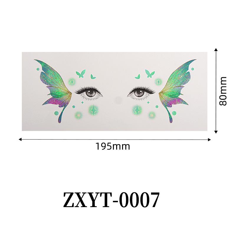 Sparkling Butterfly Mermaid Temporary Face Tattoos Fairy Makeup for Princess Parties Halloween and Stage Performances