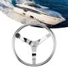 13‑1 2in 25 Degree Steering Wheel 3 Spoke with 5 8in Nut Knob Marine Boat Accessories